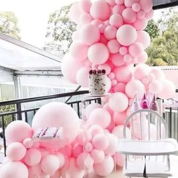 PartyWoo Pastel Pink Balloons, 85 pcs Pink Balloons Different Sizes Pack of 18 Inch 12 Inch 10 Inch 5 Inch Baby Pink Balloons for Balloon Garland Balloon Arch as Birthday Party Decorations, Pink-Q05