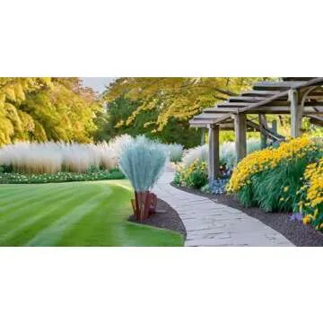 UiiziC Faux Pampas Grass 8 PCS 30"/76cm Dried Fluffy Artificial Flowers Ascendant Grass for Vase Fillers Wedding Party Bouquets Home Hotel Centerpieces Decor (Dusty Blue)