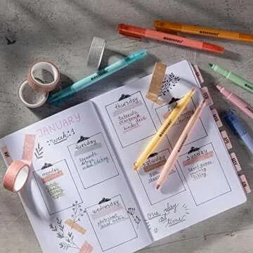 DIVERSEBEE Dual Tip Highlighters and Pens No Bleed, 8 Pack Assorted Colors Quick Dry Cute Markers Set, Bible Study Journaling School Office Supplies, Bible Accessories (Pastel)