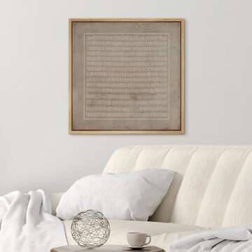 SIGNWIN Framed Canvas Print Wall Art Grunge Pastel Geometric Line Collage Abstract Shapes Illustrati...