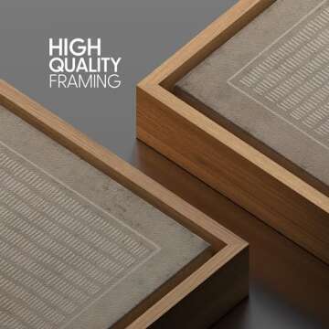 SIGNWIN Framed Canvas Print Wall Art Grunge Pastel Geometric Line Collage Abstract Shapes Illustrations Modern Art Decorative Boho Relax/Zen Nordic for Living Room, Bedroom, Office - 24"x24" Natural