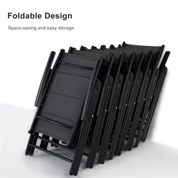 PURPLE LEAF Outdoor Patio Dining Set with 8 Folding Chairs