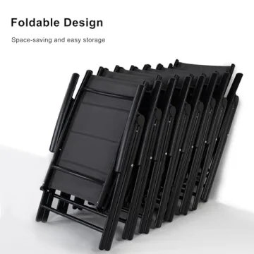 PURPLE LEAF Outdoor Patio Dining Set with 8 Folding Chairs