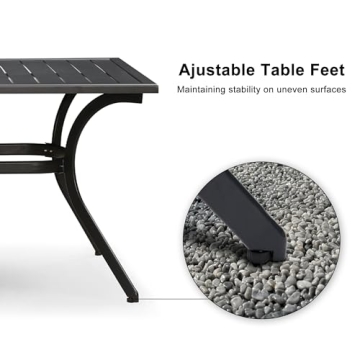 PURPLE LEAF Outdoor Patio Dining Set with 8 Folding Chairs