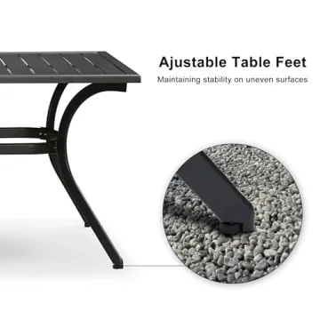 PURPLE LEAF Outdoor Patio Dining Set with 8 Folding Chairs