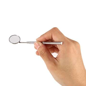 Brrnoo Eyelash Extension Tools, Stainless Steel Mirror for Checking Eyelash Extension Applying