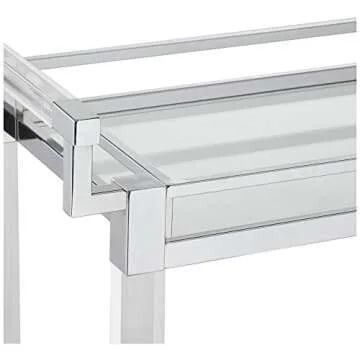 Chic Studio 55D Rossi Clear Acrylic Rolling Bar Cart