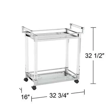 Chic Studio 55D Rossi Clear Acrylic Rolling Bar Cart
