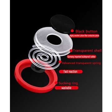 Vakili Mobile Phone Game Joystick Game Control Touch Screen Joypad Game Controller for iPad iPhone Android Mobile Tablet Smart Phone Joystick Touch Screen Joypad Tablet Funny Game Controller 2PACK