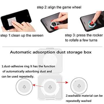 Vakili Mobile Phone Game Joystick Game Control Touch Screen Joypad Game Controller for iPad iPhone Android Mobile Tablet Smart Phone Joystick Touch Screen Joypad Tablet Funny Game Controller 2PACK