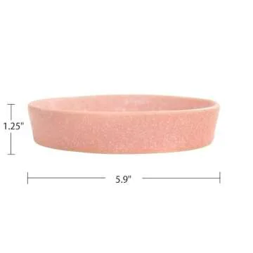 Ceramic Slow Feeder Cat Bowls 6 Inch Shallow Whisker Friendly Cat Food Bowls Grid Cat Dishes Pet Plate for Cat and Puppy, Dishwasher Safe (Pink)