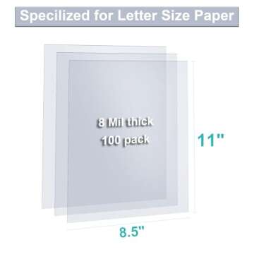 HOUYEE 100 Pack Ultra Clear Binding Presentation Covers, Clear Report Covers, Polythylene Terephthal...