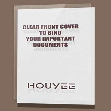 HOUYEE 100 Pack Ultra Clear Binding Presentation Covers, Clear Report Covers, Polythylene Terephthalate,8 Mil,8-1/2 x 11 Inches, Letter Size