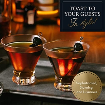 Elegant Stemless Martini Glasses Set of 4 for Cocktail Lovers