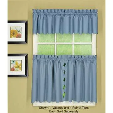 Orleans Scallop Curtain Set – Elegant Blue Window Treatment