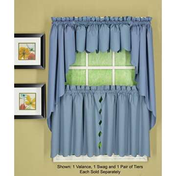 Orleans Scallop Curtain Set – Elegant Blue Window Treatment