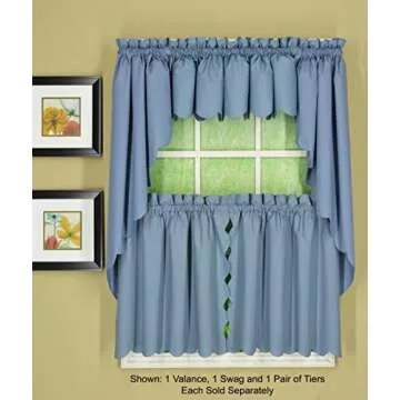 Orleans Scallop Curtain Set – Elegant Blue Window Treatment