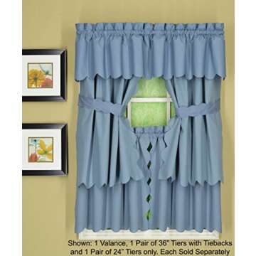 Orleans Scallop Curtain Set – Elegant Blue Window Treatment