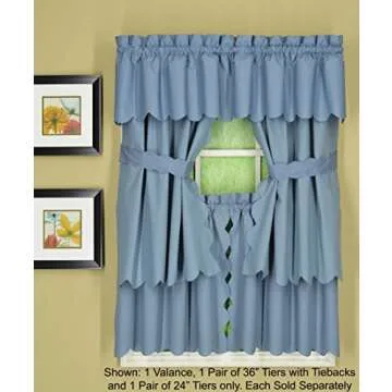 Orleans Scallop Curtain Set – Elegant Blue Window Treatment