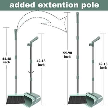 Kelamayi Heavy-Duty Broom Outdoor/Indoor Broom for Floor Cleaning with Long Handle,Large Angle House...