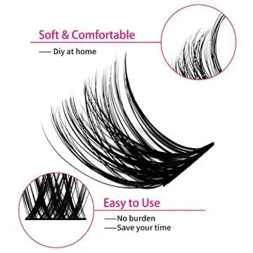 Lash Clusters 15-20mm 96Pcs Individual Lashes Cluster Mixed Tray D Curl Lash Clusters DIY Eyelash Extensions Individual Cluster Lashes DIY Lash Extension Kit Home (F2-0.07D, 15-20mm)