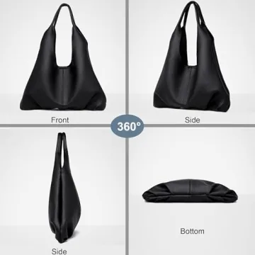 NIUEIMEE ZHOU Hobo Handbags for Women Retro Vegan Leather Shoulder Bags Tote Clutch Purses