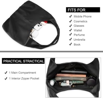 NIUEIMEE ZHOU Hobo Handbags for Women Retro Vegan Leather Shoulder Bags Tote Clutch Purses