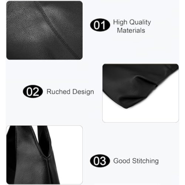 NIUEIMEE ZHOU Hobo Handbags for Women Retro Vegan Leather Shoulder Bags Tote Clutch Purses