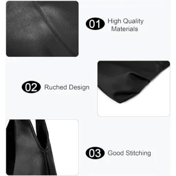 NIUEIMEE ZHOU Hobo Handbags for Women Retro Vegan Leather Shoulder Bags Tote Clutch Purses