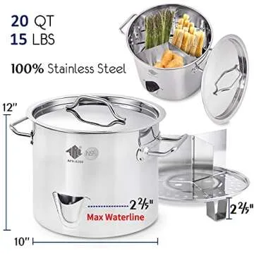 ARC 20QT Stainless Steel Tamale Steamer Pot for Delicious Cooking