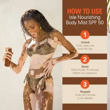 Isle Nourishing Body Mist w/SPF 50 – Body Sunscreen Spray w/Sea Moss, Hyaluronic Acid, Vitamin C & More - Hydrating Vegan Sunscreen Mist - Lightweight SPF Spray for All Skin Types – 6 fl oz