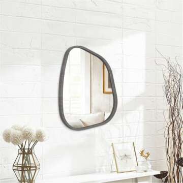 HLFMVWE Irregular Asymmetrical Mirror Wall Mounted, Unique Vanity Mirror, Shaped Dressing Mirror Dec...