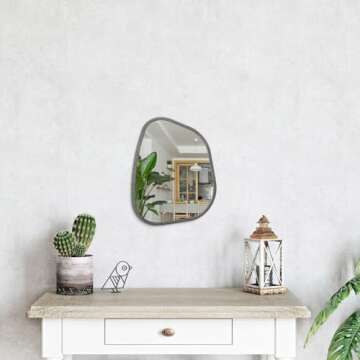 HLFMVWE Irregular Asymmetrical Mirror Wall Mounted, Unique Vanity Mirror, Shaped Dressing Mirror Decorative for Living Room, Bathroom, Bedroom, Entryway Wall Decor