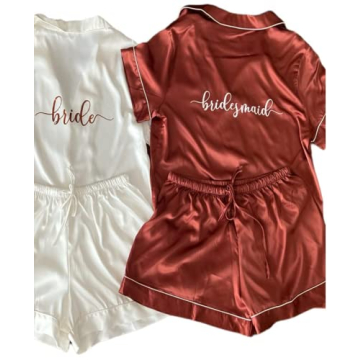 Elegant Custom Pajamas for Bridal Party - Ideal Bridesmaid Gifts - Soft & Stylish Two-Piece Sets