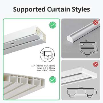 SwitchBot Automatic Curtain Opener - Bluetooth Remote Control Smart Curtain with App, Upgraded High-...