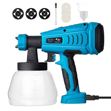 Tilswall Paint Sprayer, Electric Paint Gun with 1300ml Detachable Tank max 1200ml/min, 3 Spray Patte...