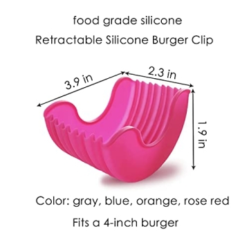 Retractable Silicone Burger Holders - 4 Pcs