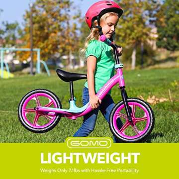 GOMO Balance Bike 2 Year Old, Toddler Bikes 18 Months to 5 Years Old - Balance Bike for 3 Year Old w/Footrest, Soft Grips,Flat Free Tires, Easy Assembly, Push Bike - Toddler Bikes 3-5