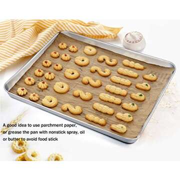TeamFar Healthy Stainless Steel Baking Sheet for Home Cooking