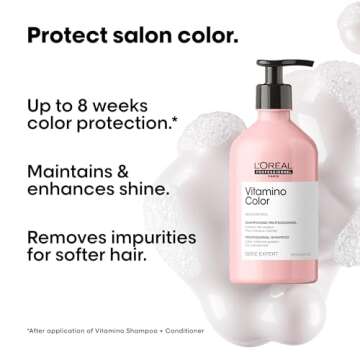 L'Oreal Professionnel Vitamino Color Shampoo | Protects & Preserves Hair Color | Prevents Damage | Adds Vibrancy & Enhances Shine | For Color Treated Hair | 16.9 Fl. Oz.