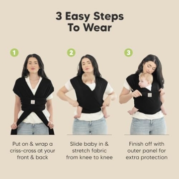 KeaBabies Baby Wrap Carrier - Comfortable Babywearing