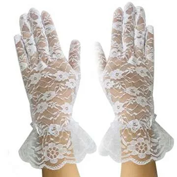 Elegant Women Lace Gloves for Weddings and Parties