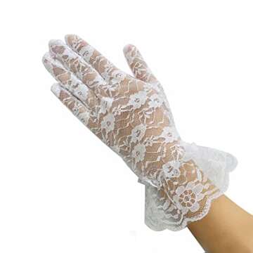 Elegant Women Lace Gloves for Weddings and Parties