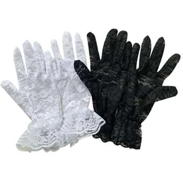 Elegant Women Lace Gloves for Weddings and Parties