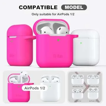 R-fun Rose Pink AirPods Case Cover with Keychain