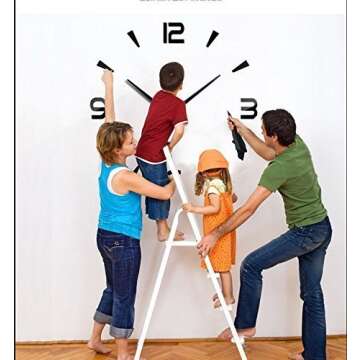 Customizable 3D Wall Clock with Mirror Finish - VIPECHO