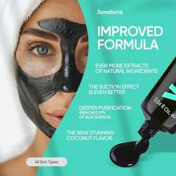 SUNATORIA Blackhead Remover Mask - for Women and Men - Activated Charcoal Peel Off Face Mask - Deep Pore Cleaner Nose Blackhead Remover Pore Release - Black Head Remover for Face