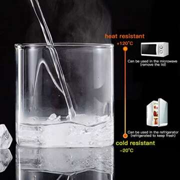 JOUALY 4-Pack Glass Food Storage Jar 18.2 oz,100% Sealed Borosilicate Glass Bamboo Glass Jars with Bamboo Lid and Bamboo Spoon for Candy, Spices, Coffee Beans, Nuts, Condiments, Cookies, Flour,Tea