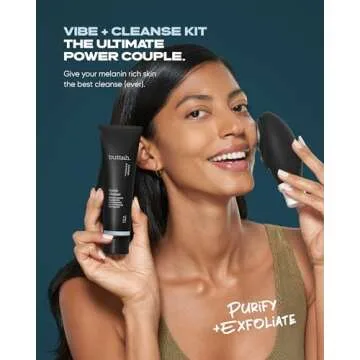 Buttah Skin by Dorion Cleanse + Vibe Brush Kit | Buttah Vibe Cleansing Face Brush | Buttah Facial Cleanser 3.4oz | 2-Speed Sonic Pulsating Cleansing Brush - Gentle Exfoliation - Water Resistant