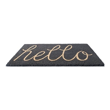 DII Hello Coir Doormat Non-Slip Durable Outdoor Indoor